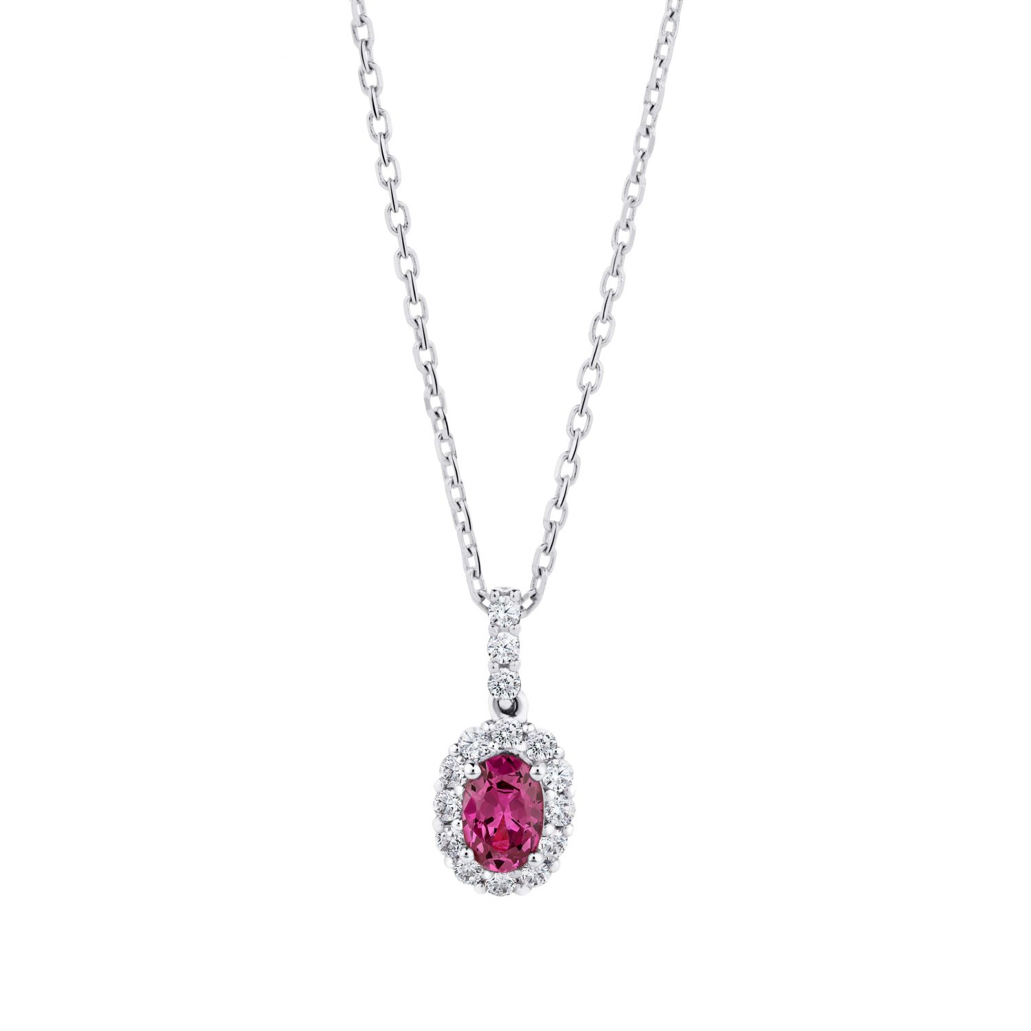 Ruby and Diamond Cluster Pendant | Fineline Jewellers